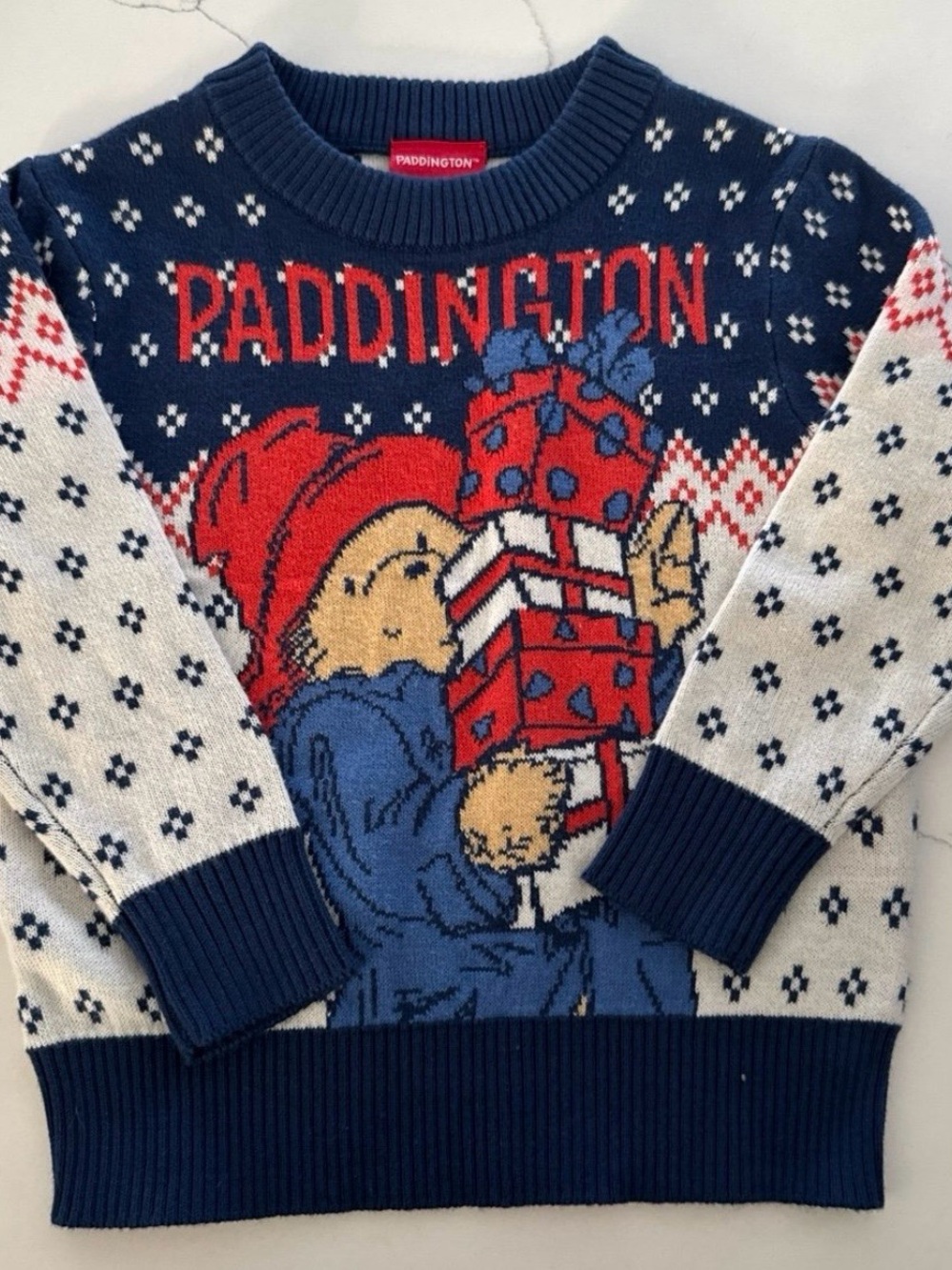 Paddington Navy Blue Graphic Holiday Sweater 12M